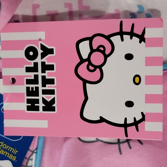 Hello Kitty Pink Kids Pajama top Button down, Long sleeve NWT Size 4 - Picture 6 of 8